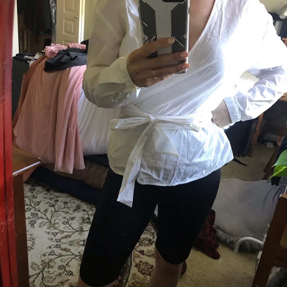 White Wrap Top - Picture 2 of 7